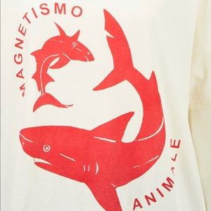Gucci Ivory Cotton Shark Magnetism Animale T-Shirt Size S